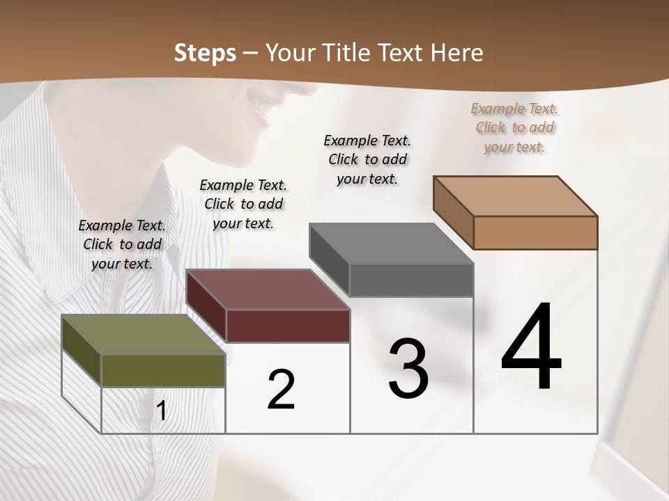 Woman Wearing Headphones In Computer Room Typing And Smiling PowerPoint Template