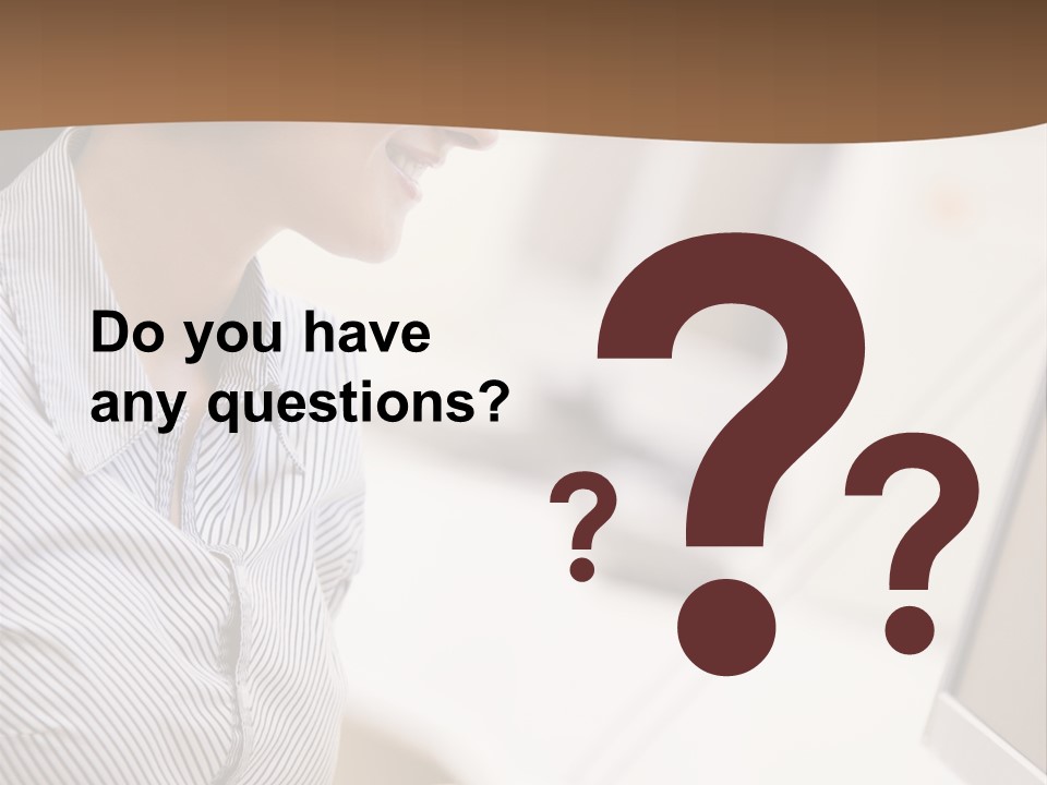 Woman Wearing Headphones In Computer Room Typing And Smiling PowerPoint Template