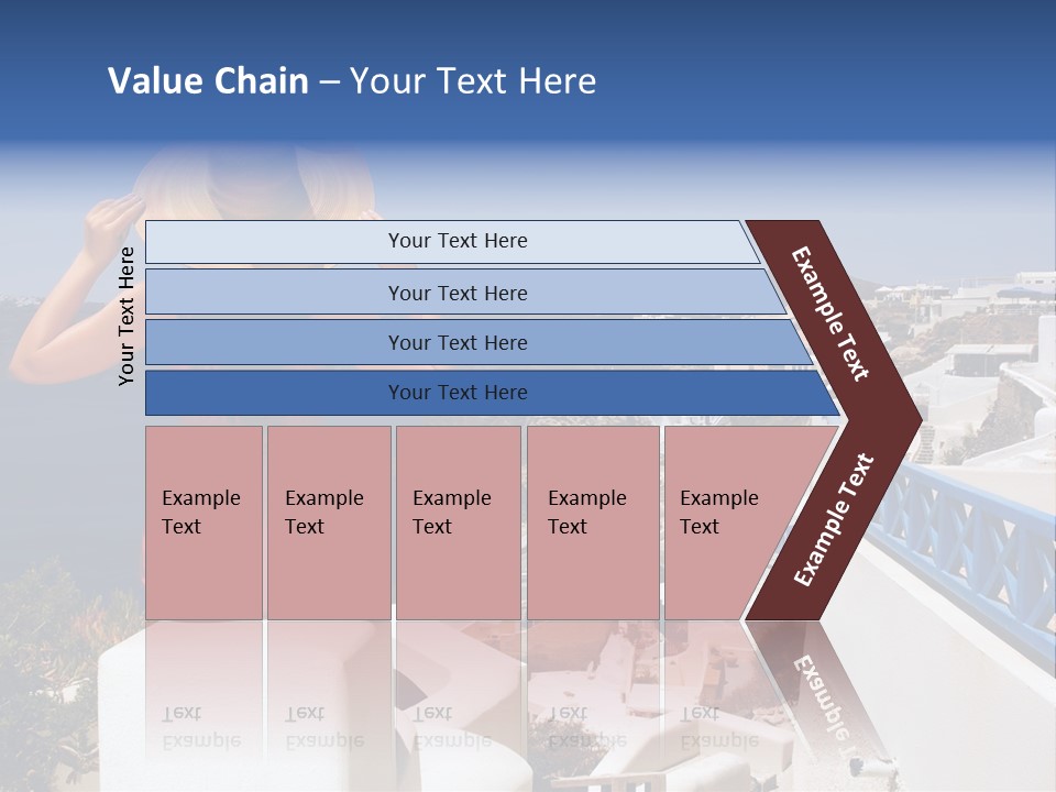 Beautiful Young Greek Woman On The Streets Of Oia, Santorini, Greece. PowerPoint Template