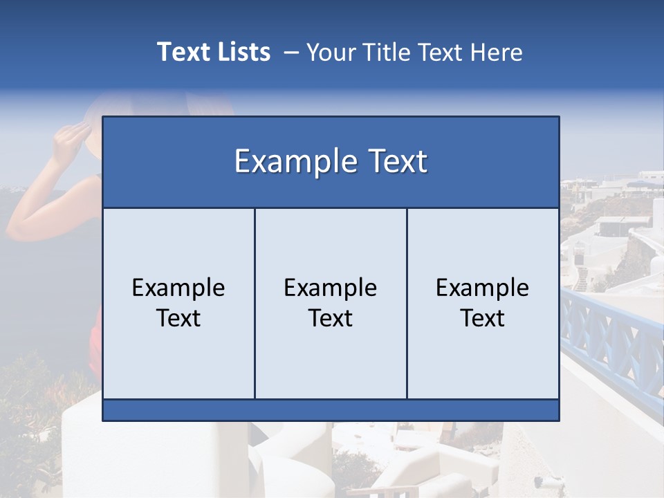 Beautiful Young Greek Woman On The Streets Of Oia, Santorini, Greece. PowerPoint Template