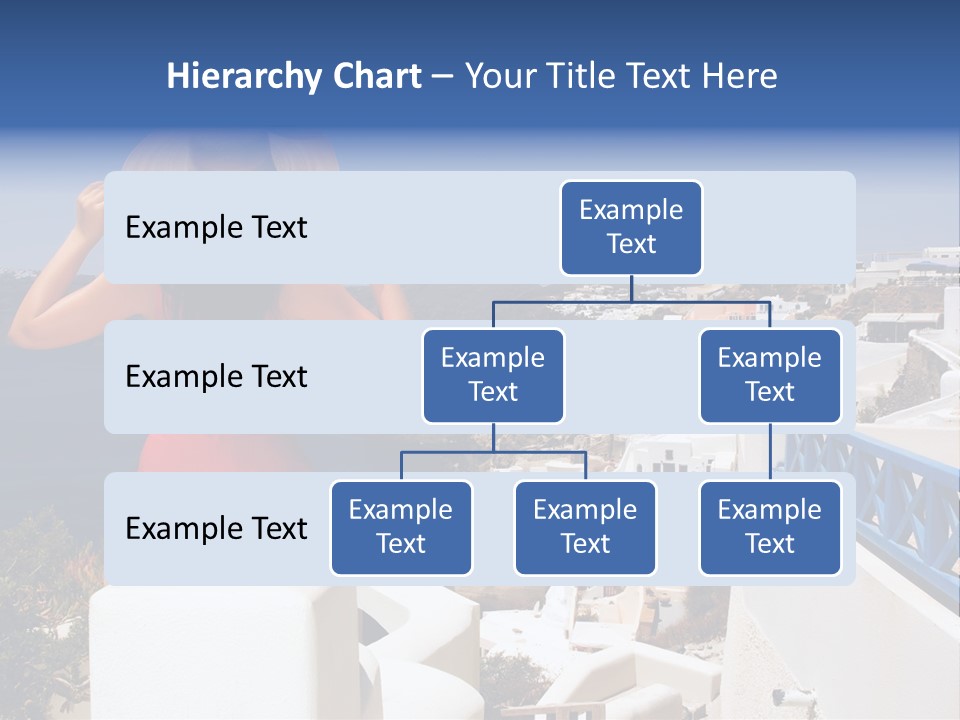 Beautiful Young Greek Woman On The Streets Of Oia, Santorini, Greece. PowerPoint Template