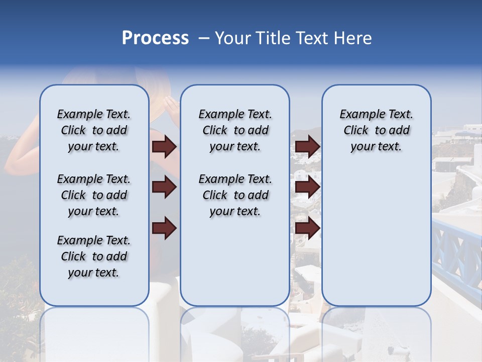 Beautiful Young Greek Woman On The Streets Of Oia, Santorini, Greece. PowerPoint Template