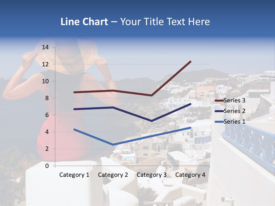 Beautiful Young Greek Woman On The Streets Of Oia, Santorini, Greece. PowerPoint Template