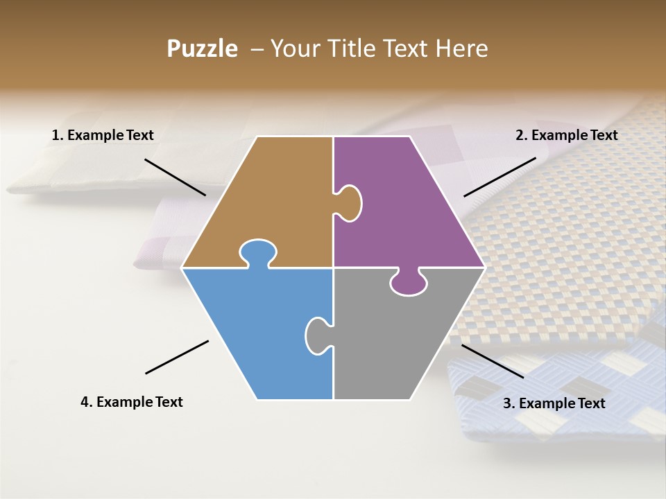 Close Up Neck Ties Showing Silk Pattern On Rich Cloth PowerPoint Template