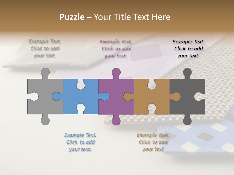 Close Up Neck Ties Showing Silk Pattern On Rich Cloth PowerPoint Template