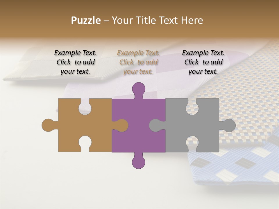 Close Up Neck Ties Showing Silk Pattern On Rich Cloth PowerPoint Template