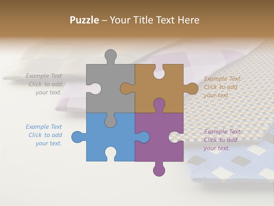 Close Up Neck Ties Showing Silk Pattern On Rich Cloth PowerPoint Template