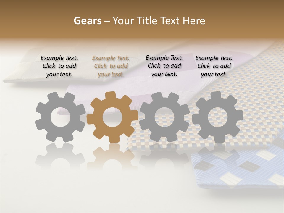 Close Up Neck Ties Showing Silk Pattern On Rich Cloth PowerPoint Template