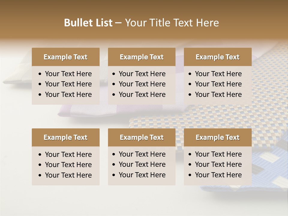 Close Up Neck Ties Showing Silk Pattern On Rich Cloth PowerPoint Template