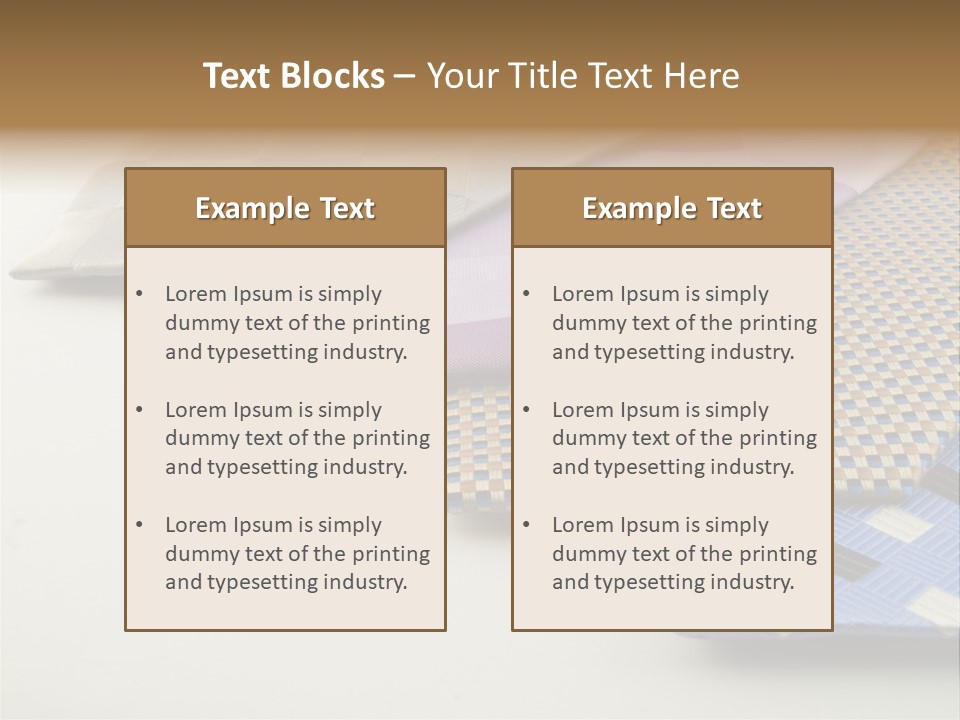 Close Up Neck Ties Showing Silk Pattern On Rich Cloth PowerPoint Template