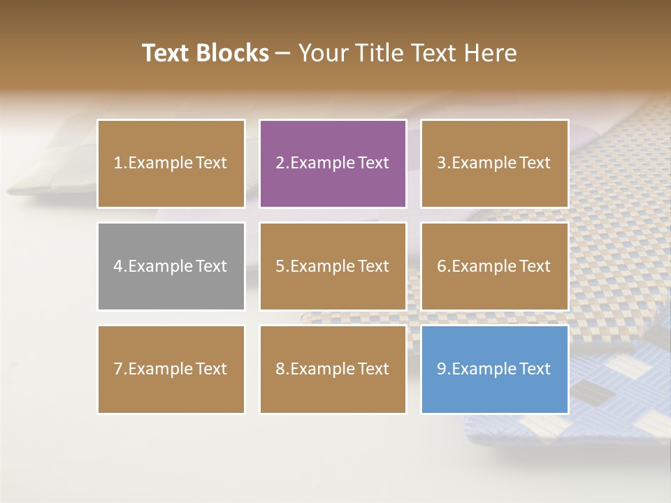 Close Up Neck Ties Showing Silk Pattern On Rich Cloth PowerPoint Template