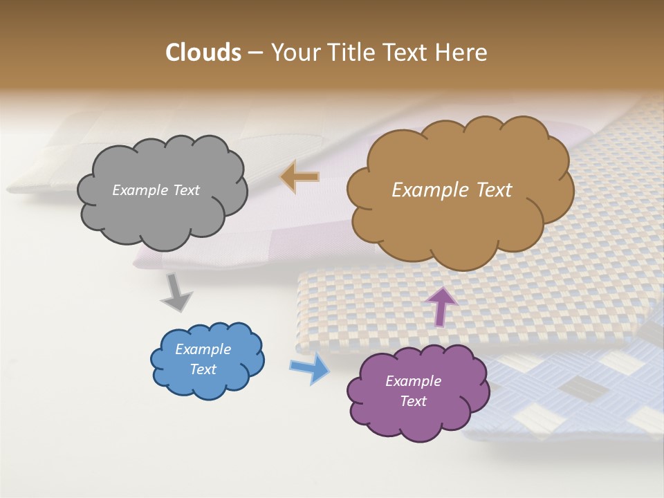 Close Up Neck Ties Showing Silk Pattern On Rich Cloth PowerPoint Template