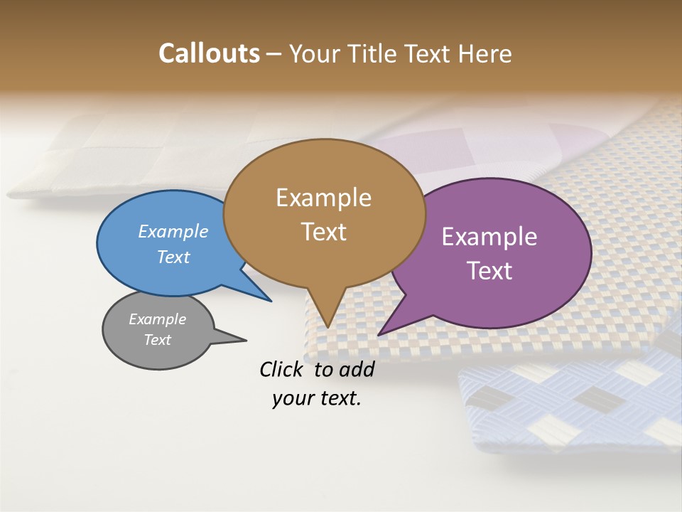 Close Up Neck Ties Showing Silk Pattern On Rich Cloth PowerPoint Template