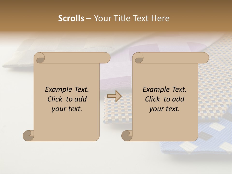 Close Up Neck Ties Showing Silk Pattern On Rich Cloth PowerPoint Template