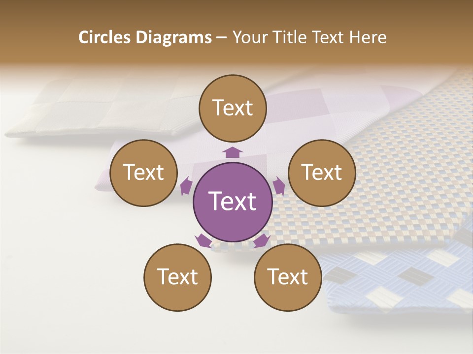 Close Up Neck Ties Showing Silk Pattern On Rich Cloth PowerPoint Template