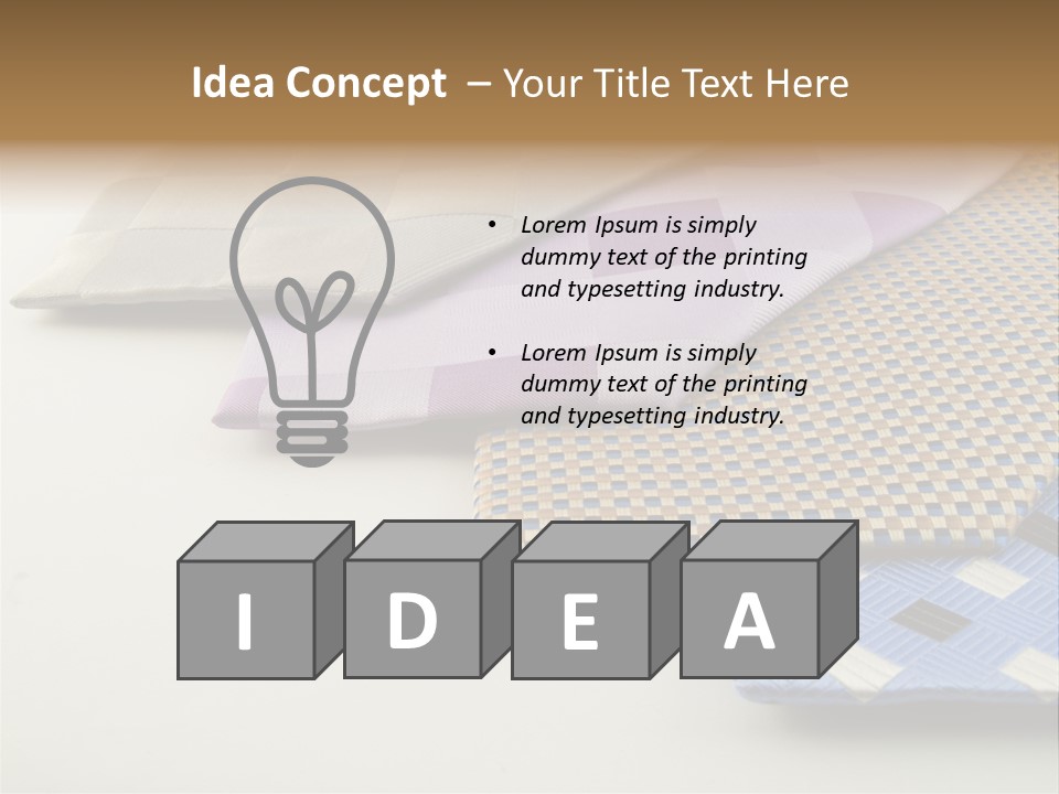 Close Up Neck Ties Showing Silk Pattern On Rich Cloth PowerPoint Template