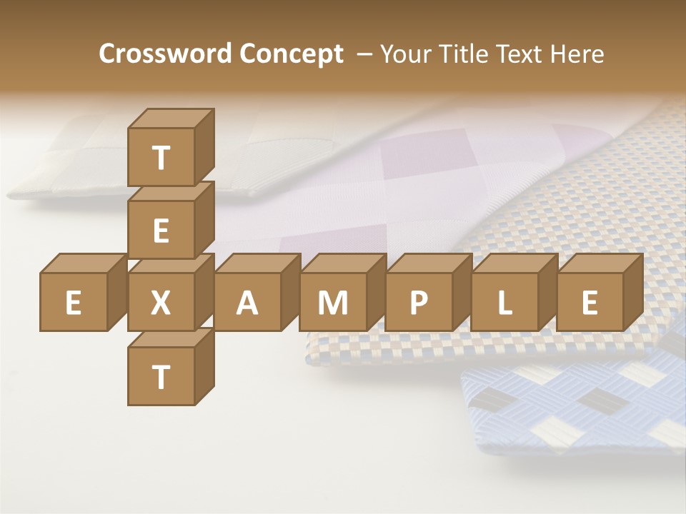 Close Up Neck Ties Showing Silk Pattern On Rich Cloth PowerPoint Template