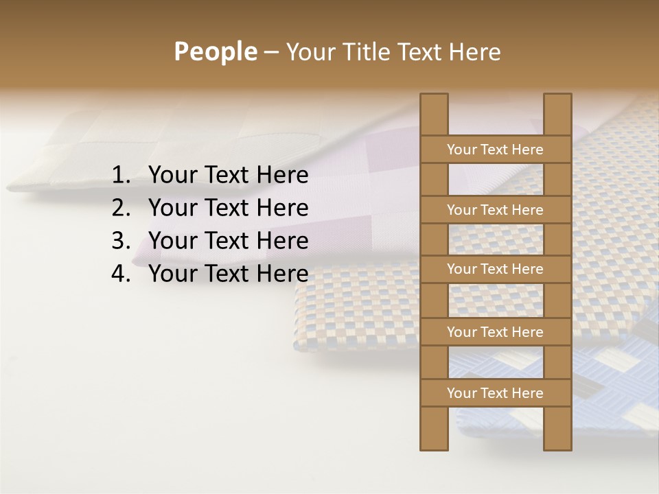 Close Up Neck Ties Showing Silk Pattern On Rich Cloth PowerPoint Template