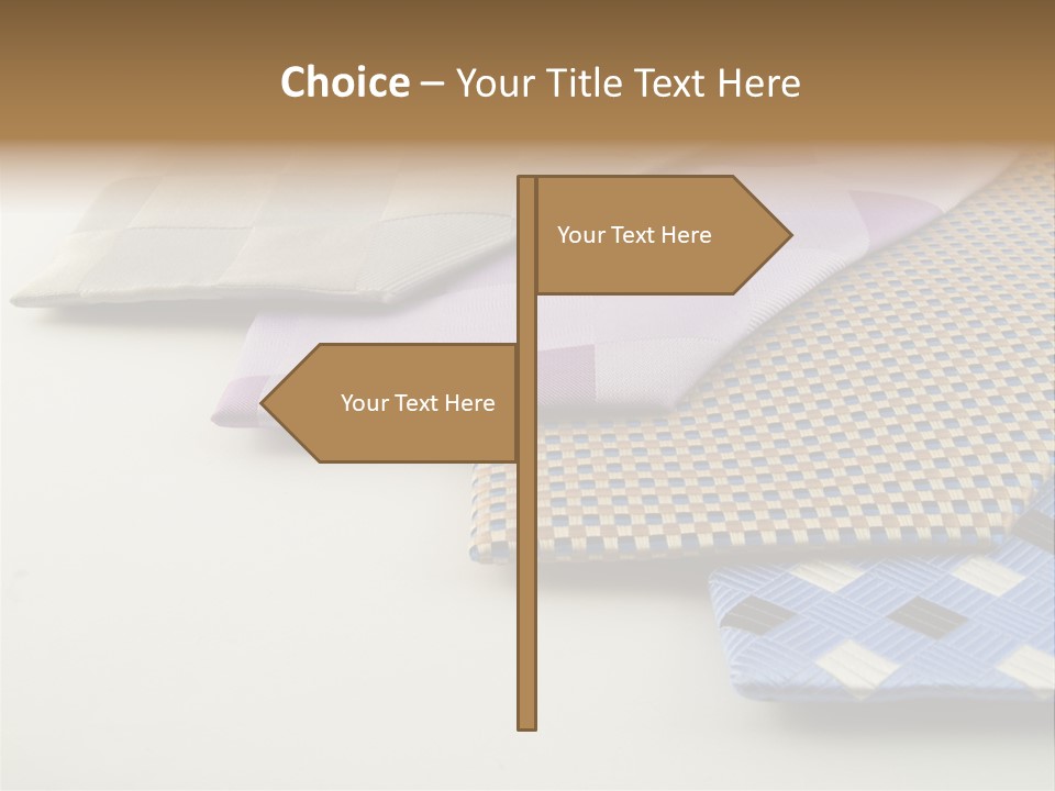 Close Up Neck Ties Showing Silk Pattern On Rich Cloth PowerPoint Template