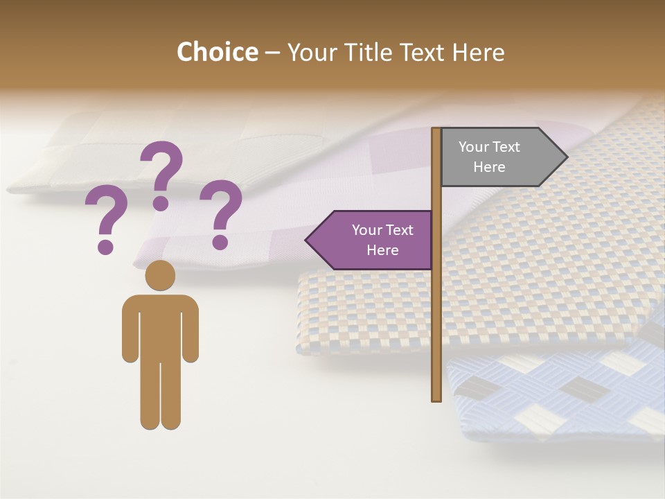 Close Up Neck Ties Showing Silk Pattern On Rich Cloth PowerPoint Template