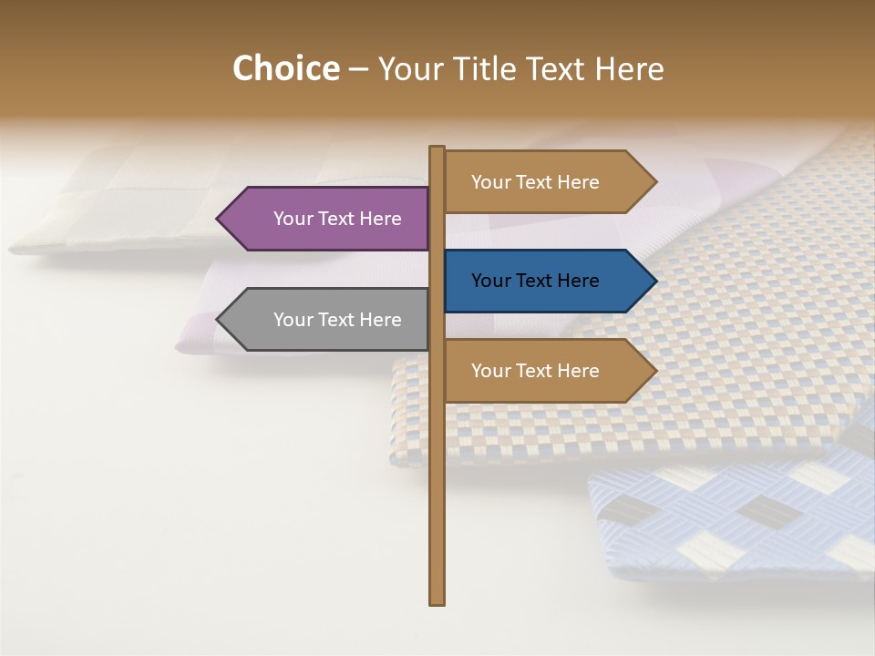 Close Up Neck Ties Showing Silk Pattern On Rich Cloth PowerPoint Template