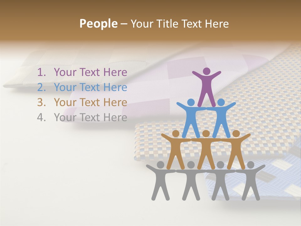 Close Up Neck Ties Showing Silk Pattern On Rich Cloth PowerPoint Template