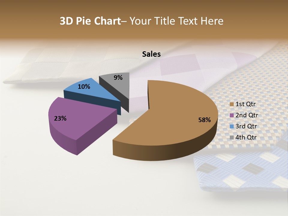 Close Up Neck Ties Showing Silk Pattern On Rich Cloth PowerPoint Template