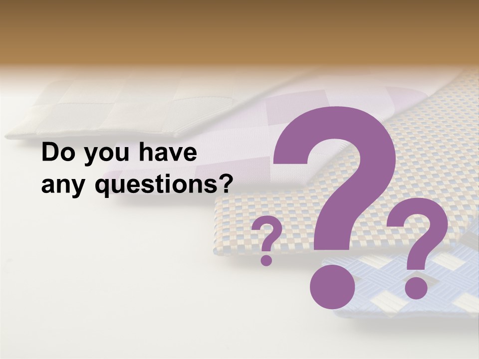 Close Up Neck Ties Showing Silk Pattern On Rich Cloth PowerPoint Template