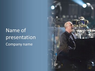 Flushing, Ny - July 16: Singer Billy Joel Performs At Shea Stadium On July 16, 2008 In Flushing, New York. PowerPoint Template