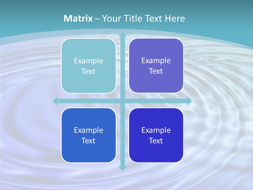 Blue Water Background With Circular Ripples From The Rain. PowerPoint Template