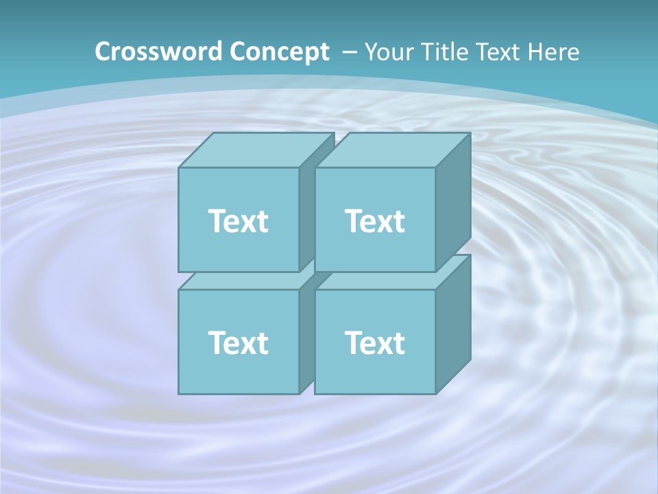 Blue Water Background With Circular Ripples From The Rain. PowerPoint Template