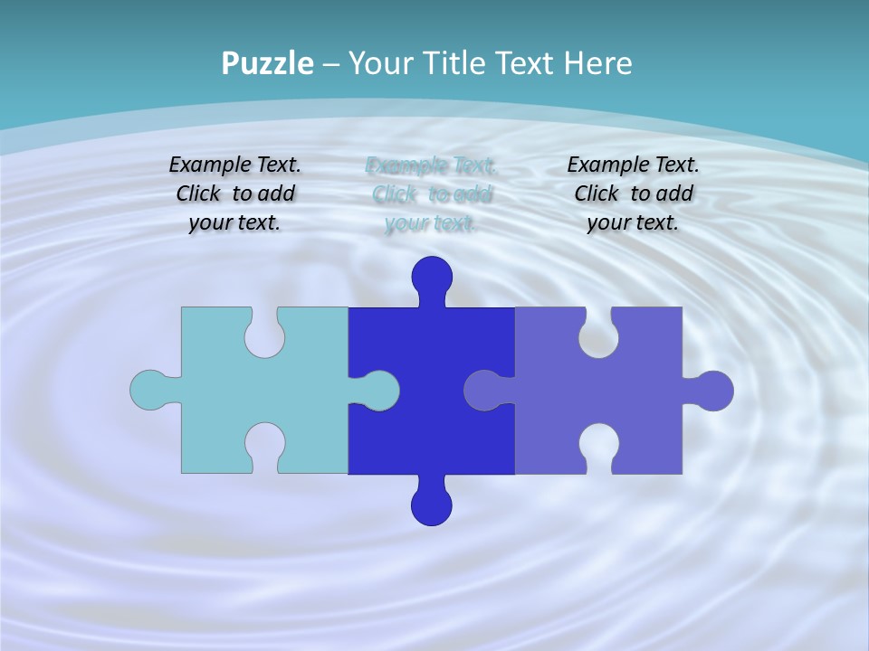 Blue Water Background With Circular Ripples From The Rain. PowerPoint Template