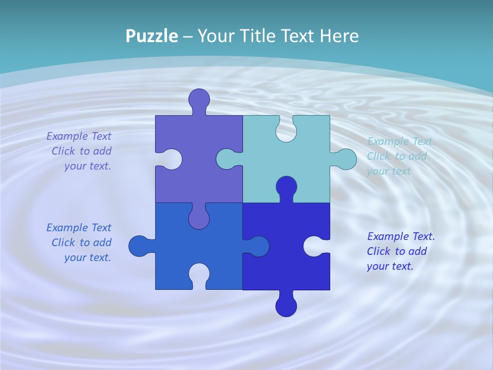 Blue Water Background With Circular Ripples From The Rain. PowerPoint Template