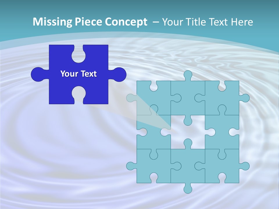 Blue Water Background With Circular Ripples From The Rain. PowerPoint Template