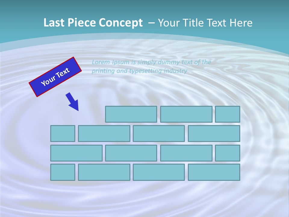 Blue Water Background With Circular Ripples From The Rain. PowerPoint Template