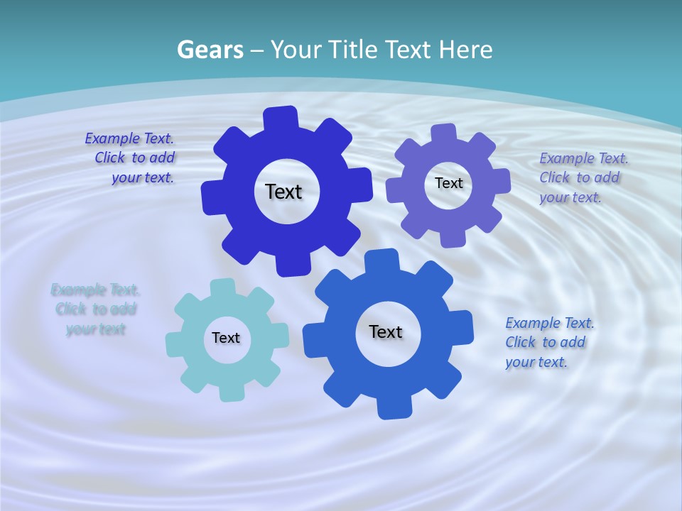 Blue Water Background With Circular Ripples From The Rain. PowerPoint Template