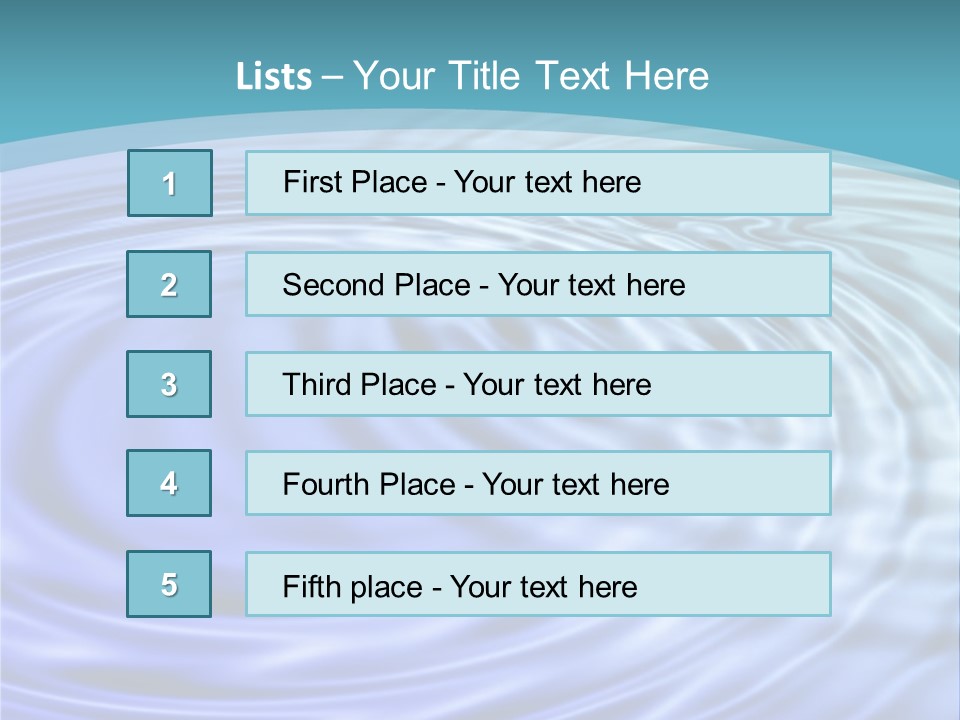 Blue Water Background With Circular Ripples From The Rain. PowerPoint Template