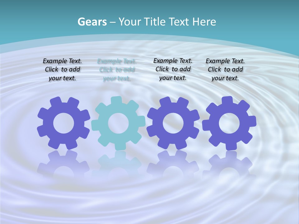 Blue Water Background With Circular Ripples From The Rain. PowerPoint Template