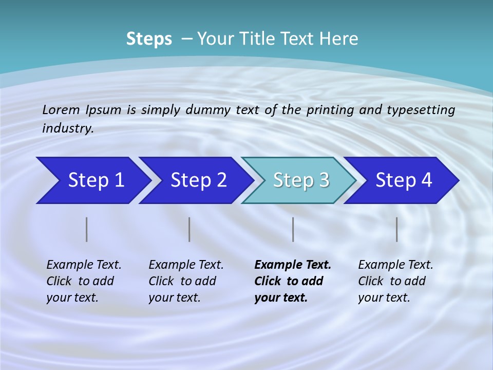 Blue Water Background With Circular Ripples From The Rain. PowerPoint Template