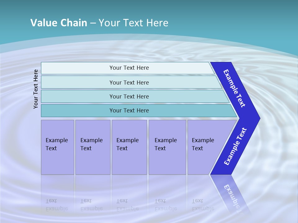 Blue Water Background With Circular Ripples From The Rain. PowerPoint Template
