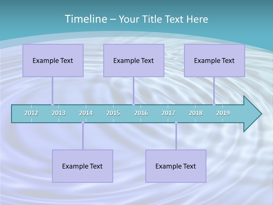 Blue Water Background With Circular Ripples From The Rain. PowerPoint Template
