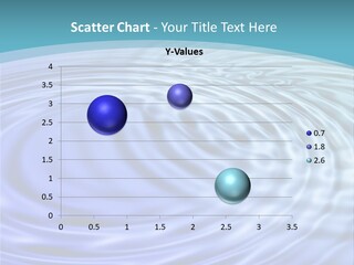 Blue Water Background With Circular Ripples From The Rain. PowerPoint Template