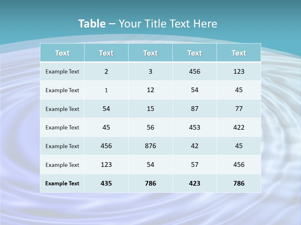 Blue Water Background With Circular Ripples From The Rain. PowerPoint Template