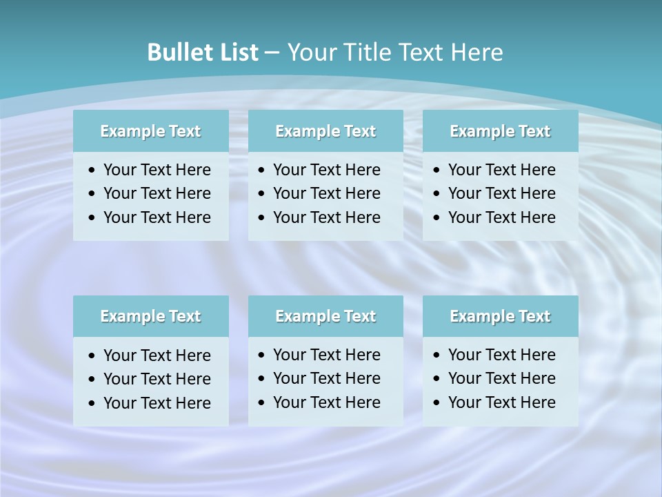 Blue Water Background With Circular Ripples From The Rain. PowerPoint Template