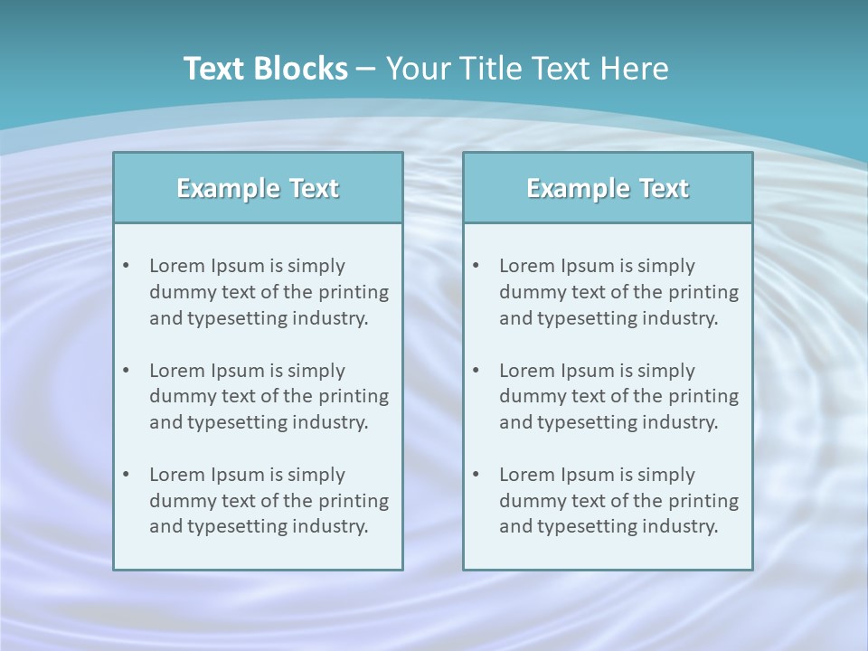 Blue Water Background With Circular Ripples From The Rain. PowerPoint Template