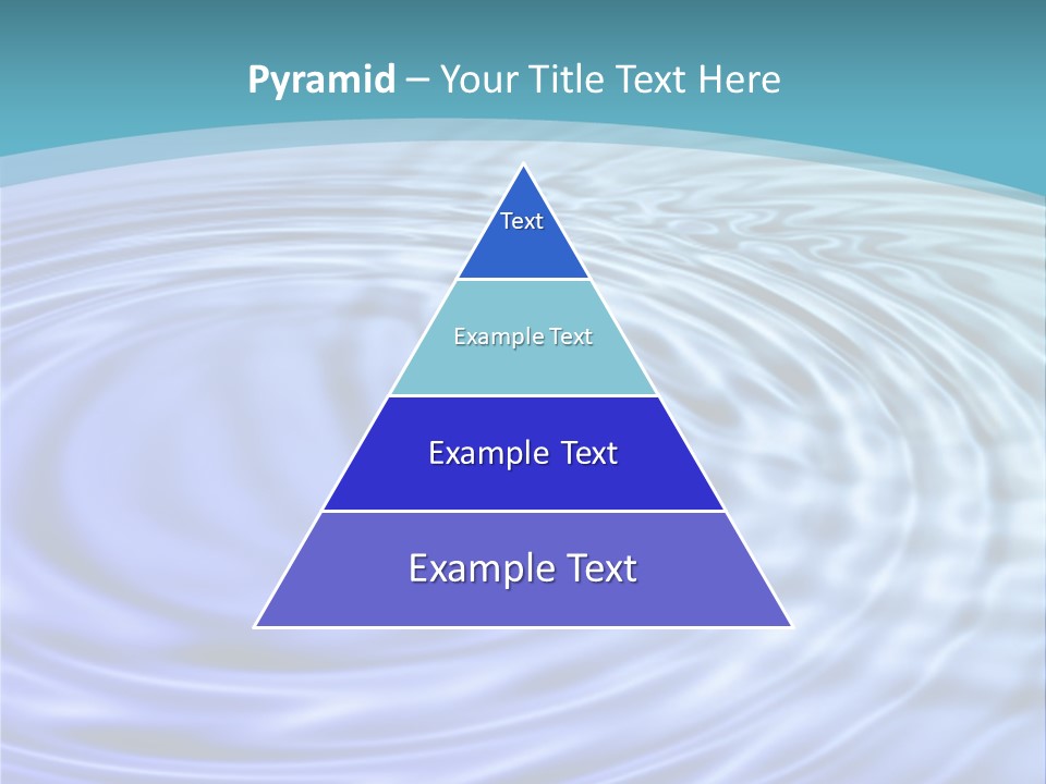 Blue Water Background With Circular Ripples From The Rain. PowerPoint Template