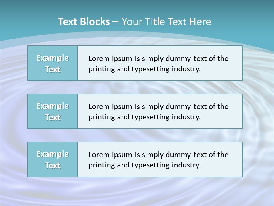 Blue Water Background With Circular Ripples From The Rain. PowerPoint Template