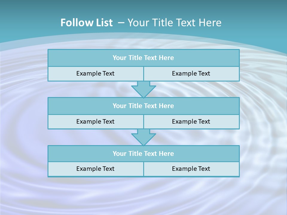Blue Water Background With Circular Ripples From The Rain. PowerPoint Template