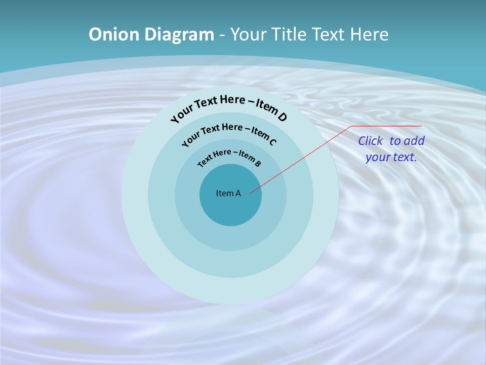 Blue Water Background With Circular Ripples From The Rain. PowerPoint Template