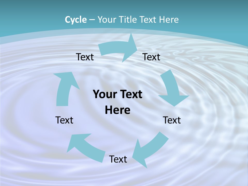 Blue Water Background With Circular Ripples From The Rain. PowerPoint Template